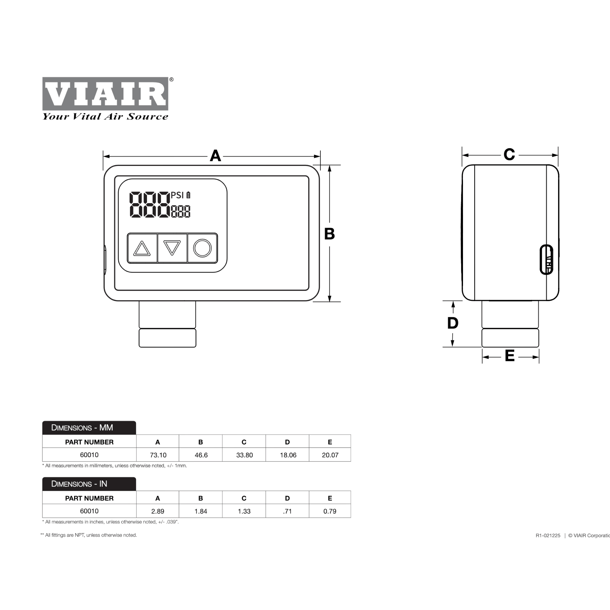 Viair Recon Mini Rider-Carry Portable Air Compressor