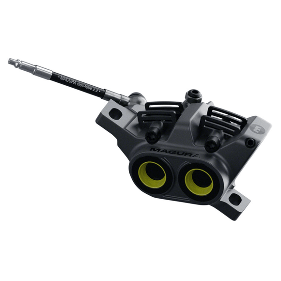 Magura Gustav Pro Disc Brake and Lever - Front or Rear Post Mount 4-Piston Black/Anthracite Gray