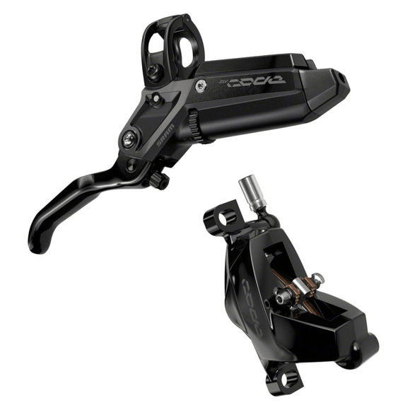 SRAM Code Silver Stealth Disc Brake and Lever - Post Mount 4-Piston Aluminum Lever SS Hardware Black C1