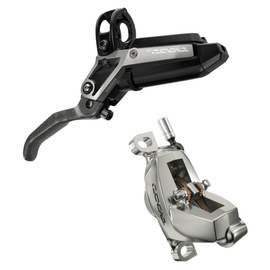 SRAM Code Ultimate Stealth Disc Brake and Lever - Post Mount 4-Piston Carbon Lever Titanium Hardware Black/Silver C1