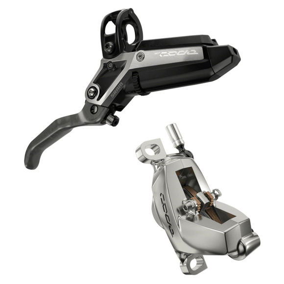 SRAM Code Ultimate Stealth Disc Brake and Lever - Post Mount 4-Piston Carbon Lever Titanium Hardware Black/Silver C1