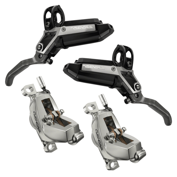 SRAM Code Ultimate Stealth Disc Brake and Lever - Post Mount 4-Piston Carbon Lever Titanium Hardware Black/Silver C1