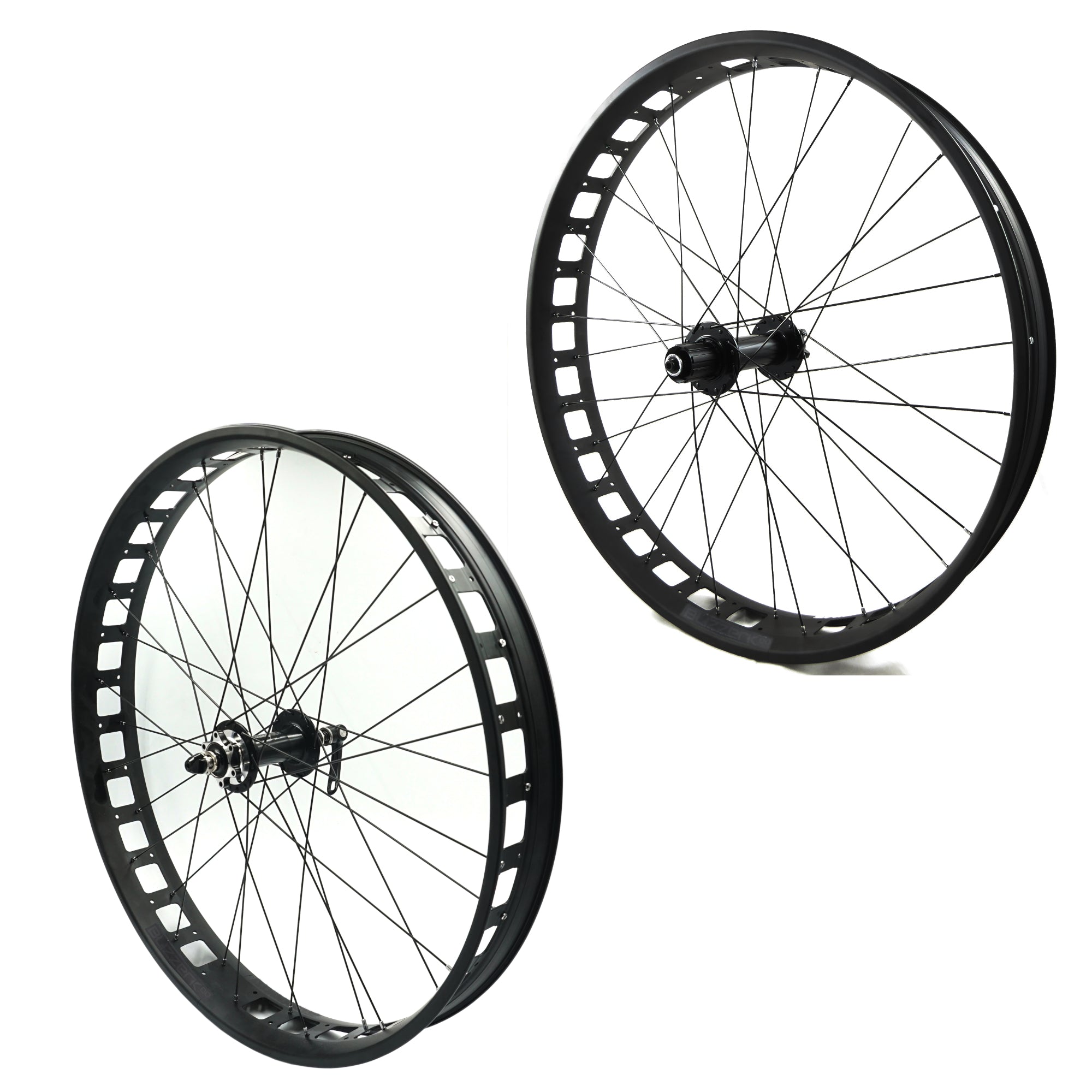 Alex Blizzerk 80 135mm QR Front & 190mm QR Rear Fat Bike Black Disc Wheelset - The Bikesmiths