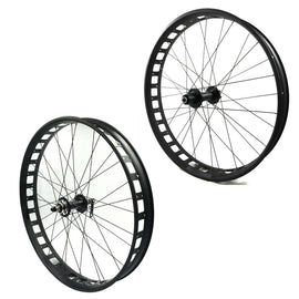 Alex Blizzerk 80 135mm QR Front & 190mm QR Rear Fat Bike Black Disc Wheelset - The Bikesmiths