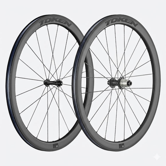 TOKEN C45R 700c 9x100 FRONT 10x130 REAR QR XDR 45mm Carbon Tubeless Wheelset
