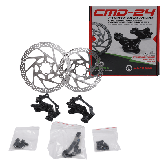 Clarks CMD-24 Front 180mm and Rear 160mm E-Bike Mechanical Disc Brake Kit