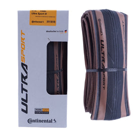 Continental Ultra Sport III Tire 700 x 28 Folding PureGrip Black/Brown - The Bikesmiths