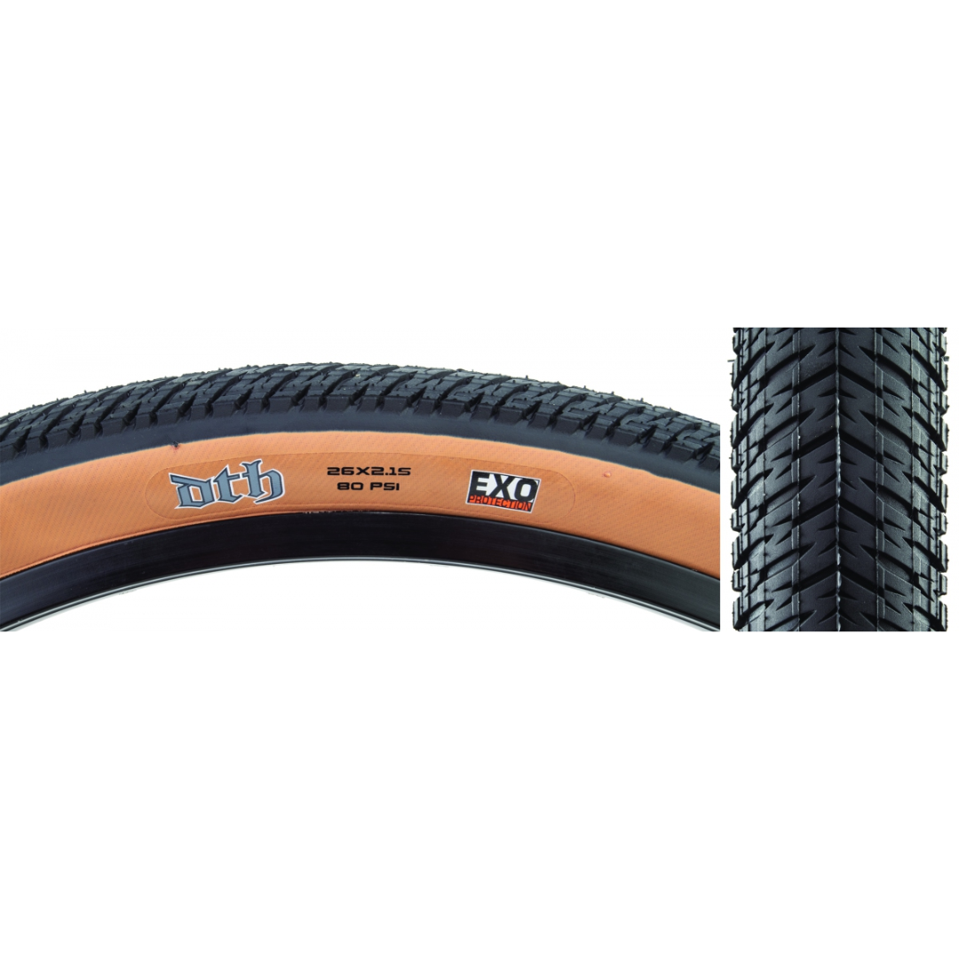 Maxxis DTH 26x2.15 Dark Tanwall SC/EXO Folding Tire | The Bikesmiths Maxxis DTH 26x2.15 Dark Tanwall SC/EXO Folding Tire | The Bikesmiths