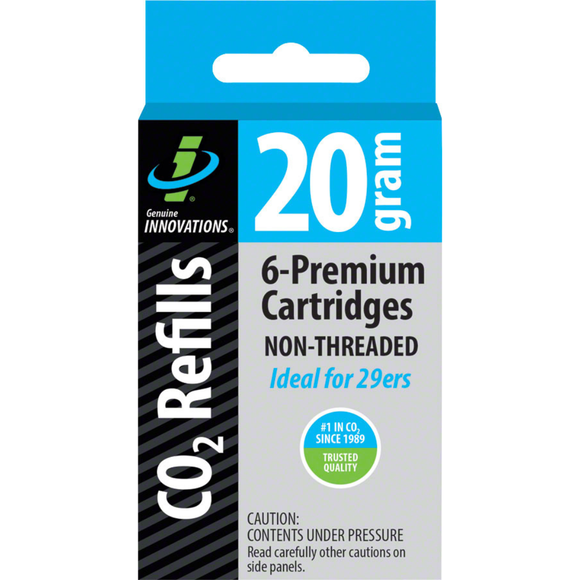 Genuine Innovations G20313 20g Co2 Non Threaded Refill Cartridge 6-Pack