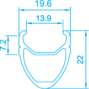 Alex DA22 700c 9x100 QR Front Silver Road Bike Wheel Alex