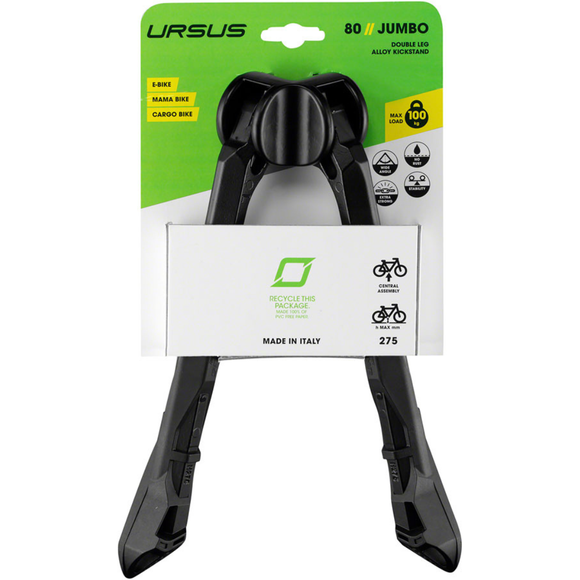 Ursus Jumbo Kickstand - Dual Leg, 300mm, Black Ursus