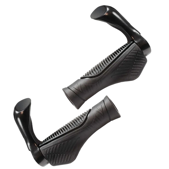 Hafny HF652 Ergonomic Grips w/ Alloy Bar End Clamps