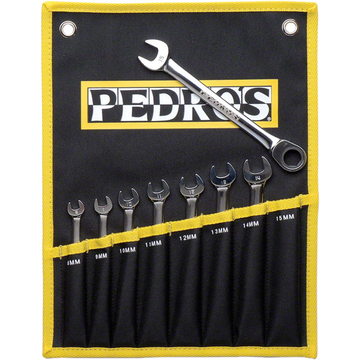 Pedros 8 Piece Ratcheting Combo Metric Wrench Set 8-15mm - The Bikesmiths