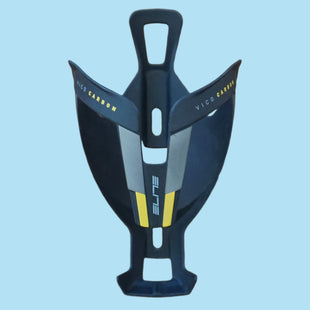 Open Box Elite Vico Carbon Matte w-Yellow Graphic Water Bottle Cage - The Bikesmiths