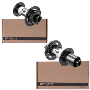 DT Swiss 350 Front and Rear Thru Axle Hub Set  6-Bolt Disc Black 32H