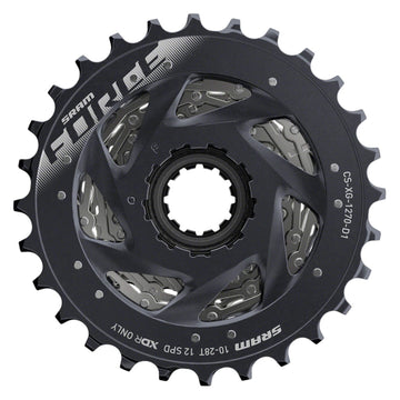 SRAM Force AXS XG-1270 Cassette - 12-Speed, Silver, For XDR Driver Body, D1 SRAM