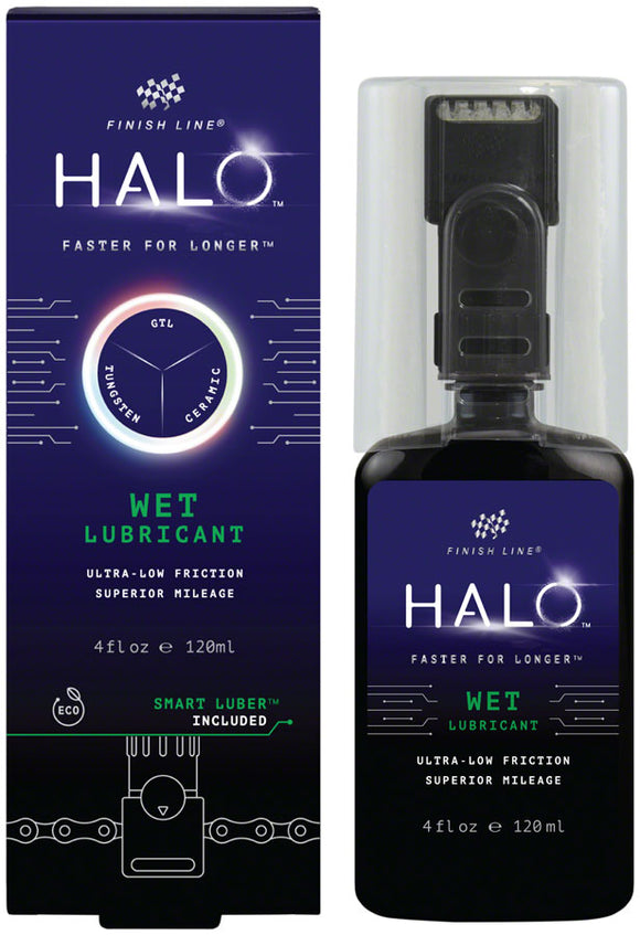 Finish Line Halo 4oz Wet Lubricant with Smart Luber - The Bikesmiths