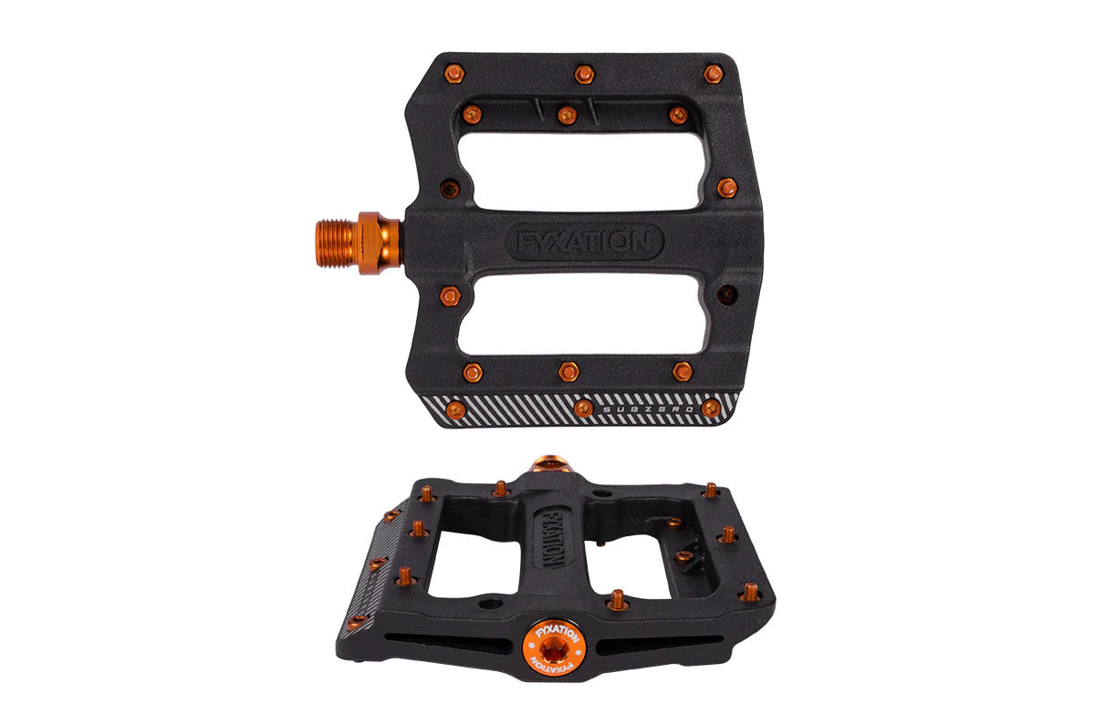 Buy black-orange Fyxation Mesa MP Subzero Sealed Nylon Platform Pedals