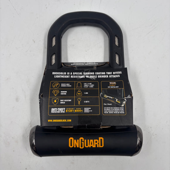 OPEN BOX OnGuard 8590 RockSolid Grinder-Resistant U-Lock