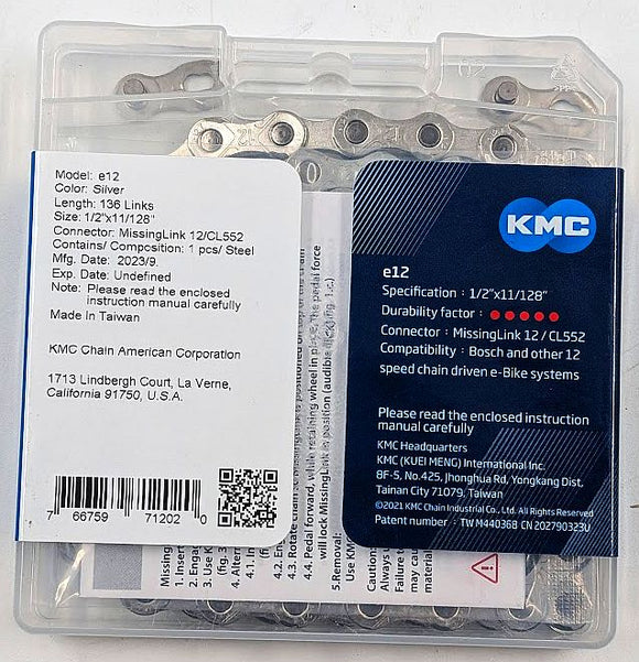 KMC e12 12-Speed e-Bike Chain 136 Links