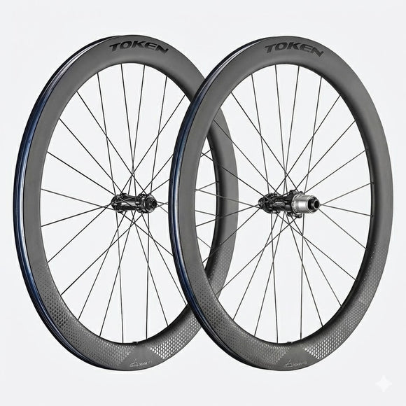 TOKEN Konax Pro Disc 700c Convertible 9x100 10x135 QR or 12x100 12x142 TA XDR 52mm Carbon Centerlock Wheelset
