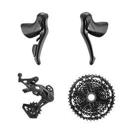 microSHIFT Sword Black 1x9-Speed Groupset - Includes Brake/Shifters Rear Derailleur Medium Cage 11-42t Cassette - The Bikesmiths