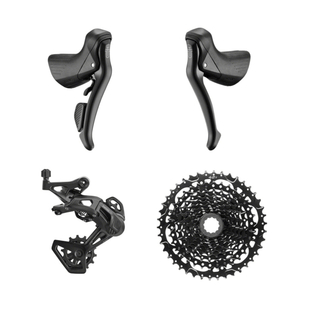 microSHIFT Sword Black 1x9-Speed Groupset - Includes Brake/Shifters Rear Derailleur Medium Cage 11-42t Cassette