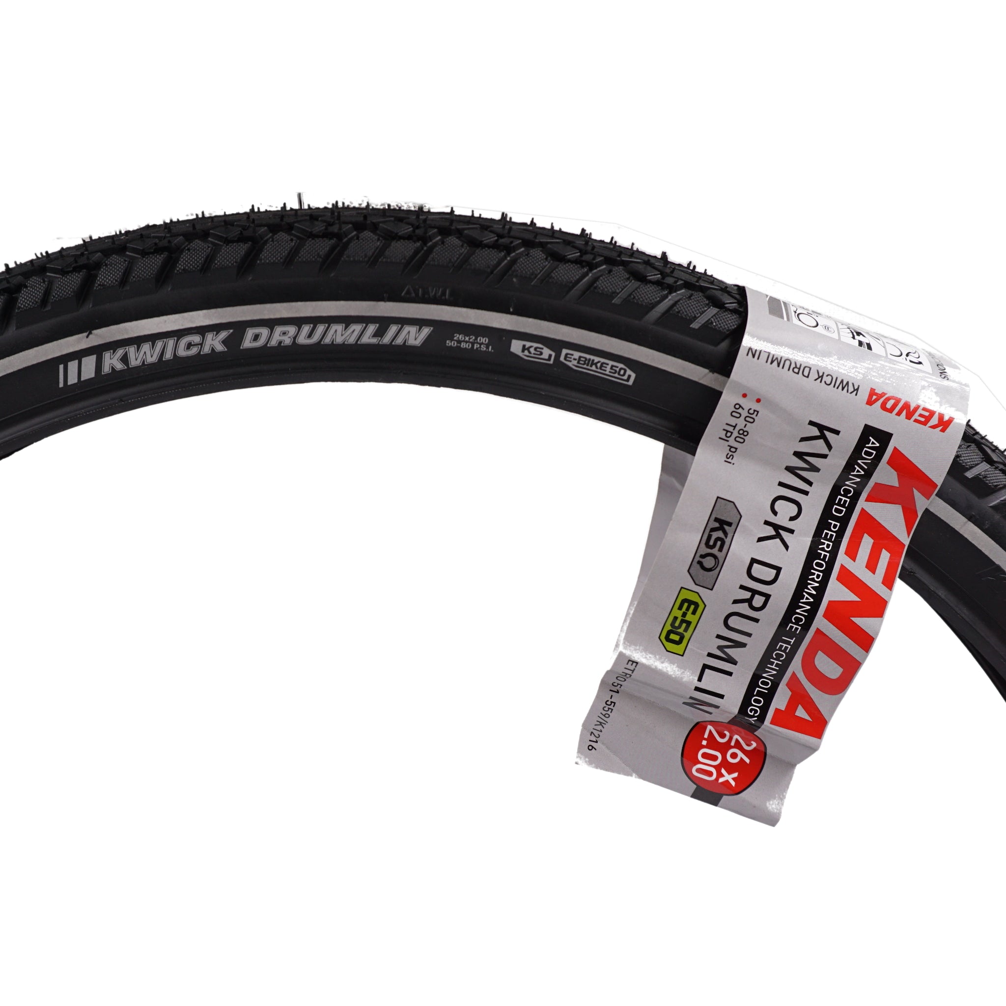 カリンNo.16 No.T7 Kenda K1216 Kwick Drumlin 26x2.00 E-Bike K-Shield and Reflective