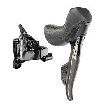 SRAM Force AXS HRD eTap Shift/Brake Lever and Hydraulic Disc Brake Caliper - Flat Mount, 20mm Offset, Iridescent Gray/Blk, D2 SRAM