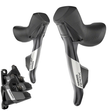 SRAM Apex AXS eTap Shift/Brake Lever and Hydraulic Disc Brake Caliper - 12-Speed, Flat Mount, 20mm Offset, Black, D1 - The Bikesmiths
