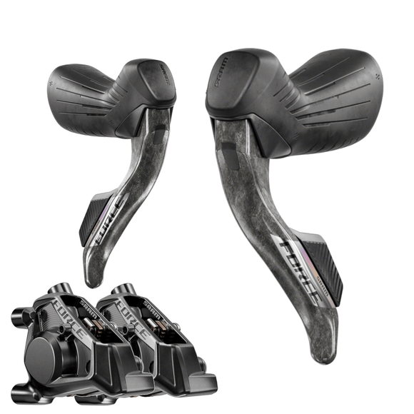 SRAM Force eTap AXS HRD Shift/Brake Lever and Hydraulic Disc Caliper - Flat Mount 20mm Offset Black E1