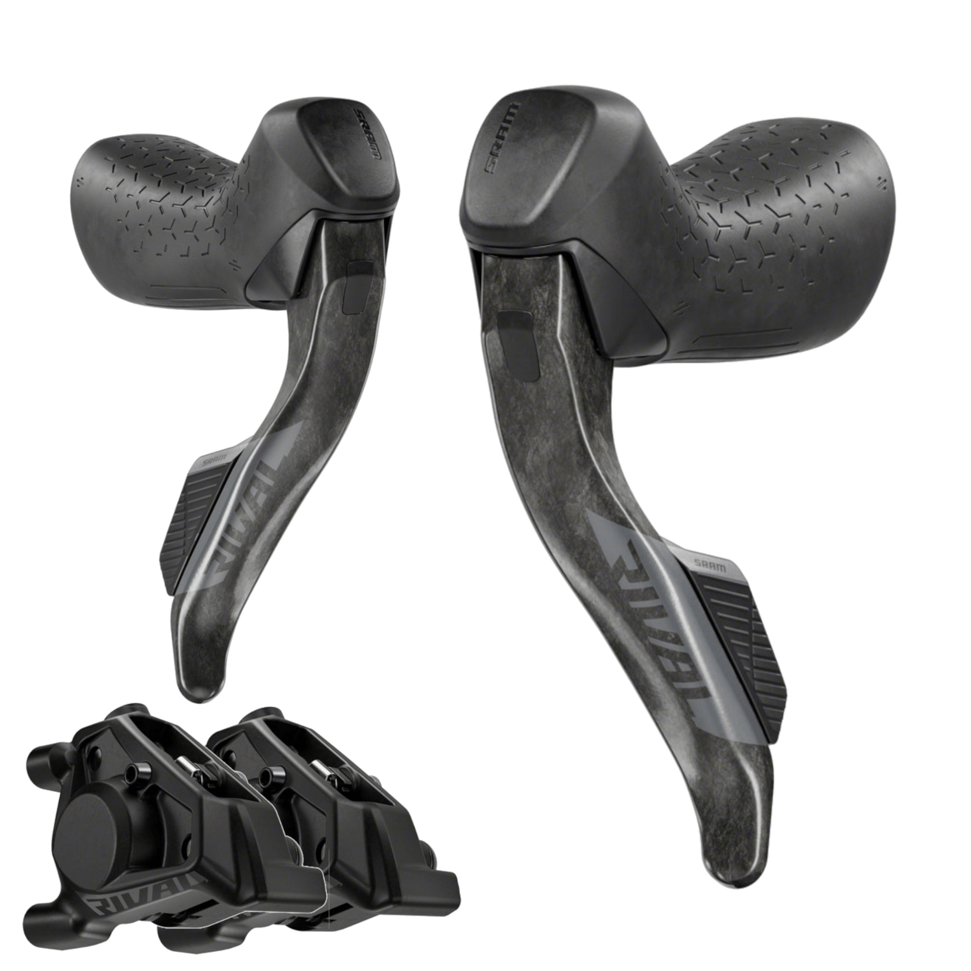 SRAM Rival eTap AXS HRD Shift/Brake Lever and Hydraulic Disc Caliper - Flat Mount 20mm Offset Black E1