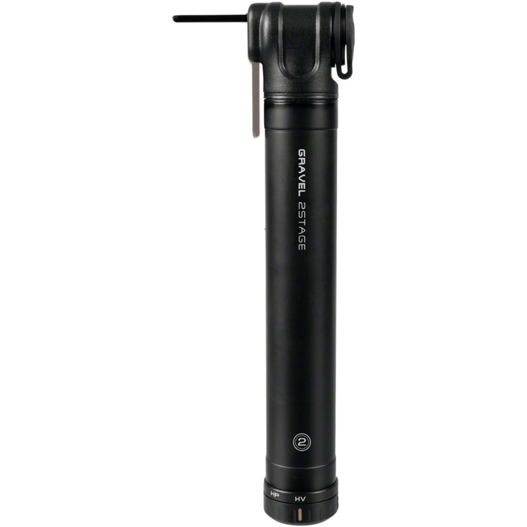 Topeak TGV-2STG Gravel Mini Pump Presta - 2Stage, 90psi, Black