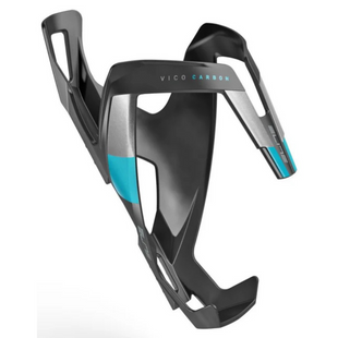 Elite Vico Carbon Matte w-Light-Blue Graphic Water Bottle Cage