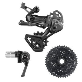 microSHIFT Advent X 1x10-Speed Groupset - Right Bar End Shifter V2 Rear Derailleur 10-Speed Medium Cage Clutch 11-42t or 11-48t Cassette