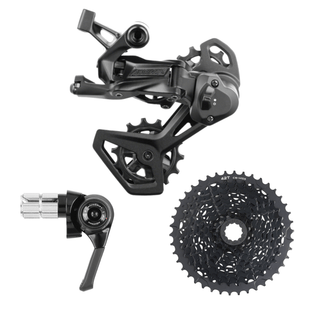 microSHIFT Advent X 1x10-Speed Groupset - Right Bar End Shifter V2 Rear Derailleur 10-Speed Medium Cage Clutch 11-42t or 11-48t Cassette