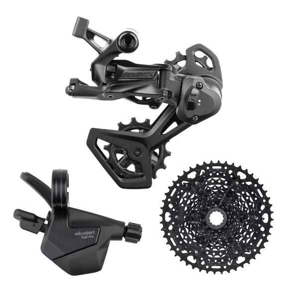 microSHIFT Advent X 1x10-Speed E-Bike Groupset - Trail Trigger Pro E-Bike Shifter V2 Rear Derailleur