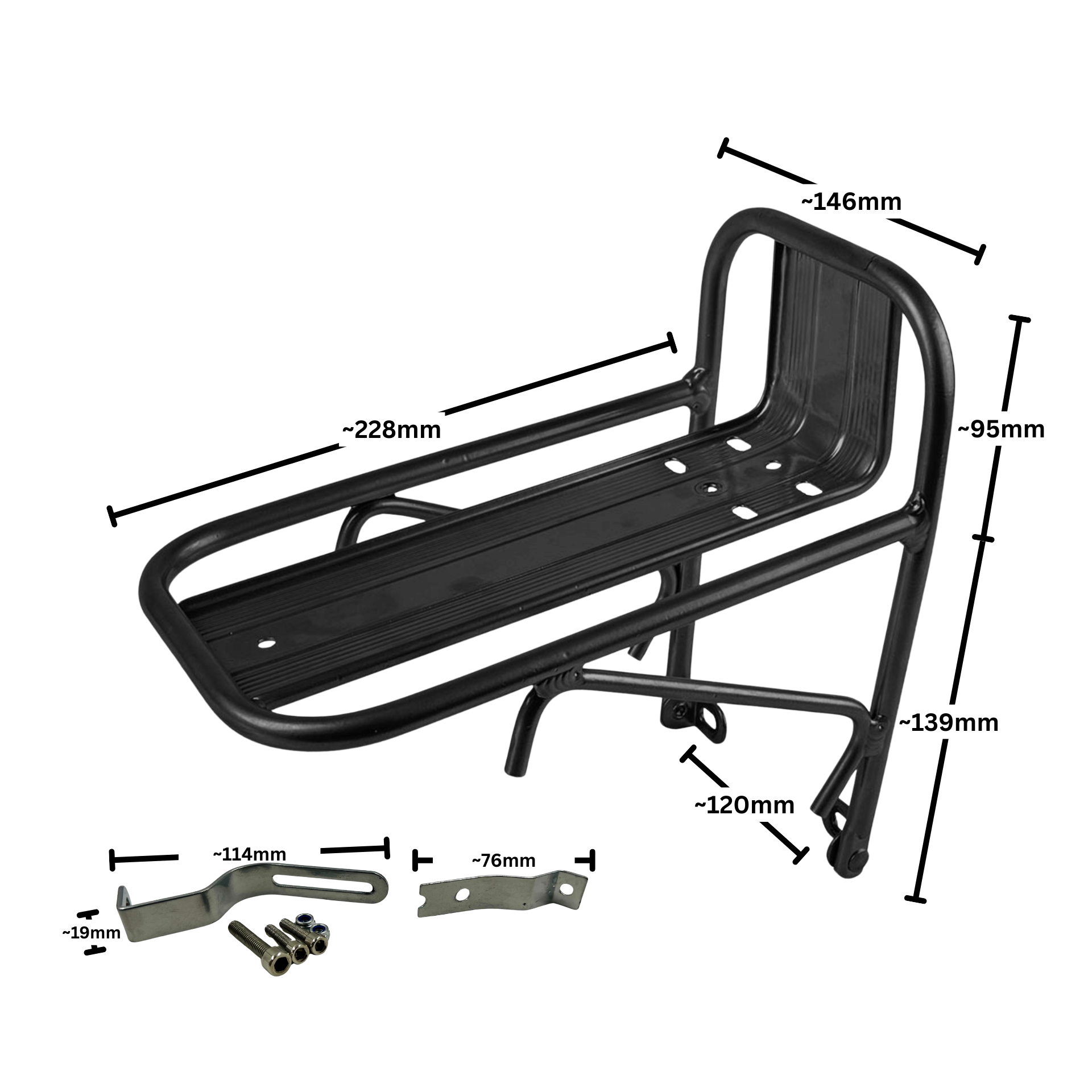 M-Wave Traveler Universal Rack with Brake Post Mount Black - 0