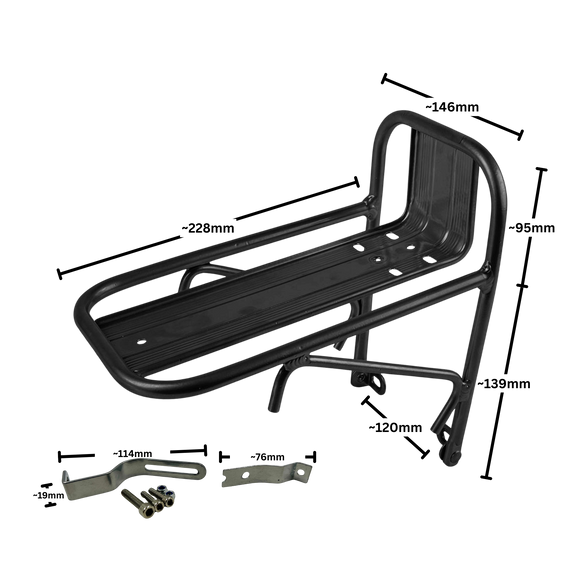 M-Wave Traveler Universal Rack with Brake Post Mount Black