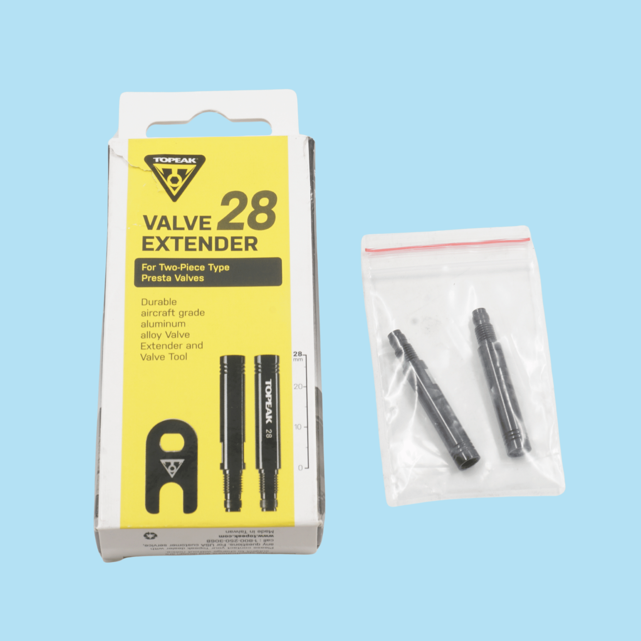 OPEN BOX Topeak Presta Valve Extender Set 28mm (No tool)