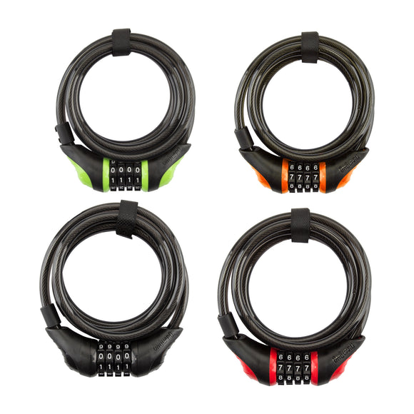OnGuard 8160 Neon Coil Combo Lock 180cm x 10mm - The Bikesmiths
