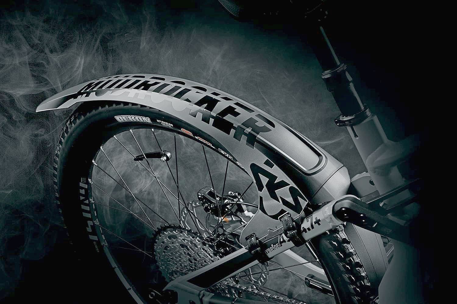 Premium Black MTB Clip-On Mudrocker Fenders Bundle for 29x3.0 Wheels Front & Rear, Hook & Loop Mounting