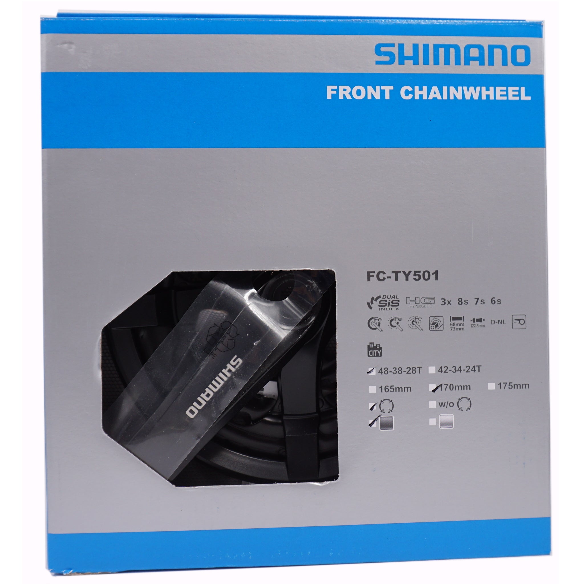 Shimano Tourney FC-TY501 6/7/8 Speed Crankset 48/38/28t
