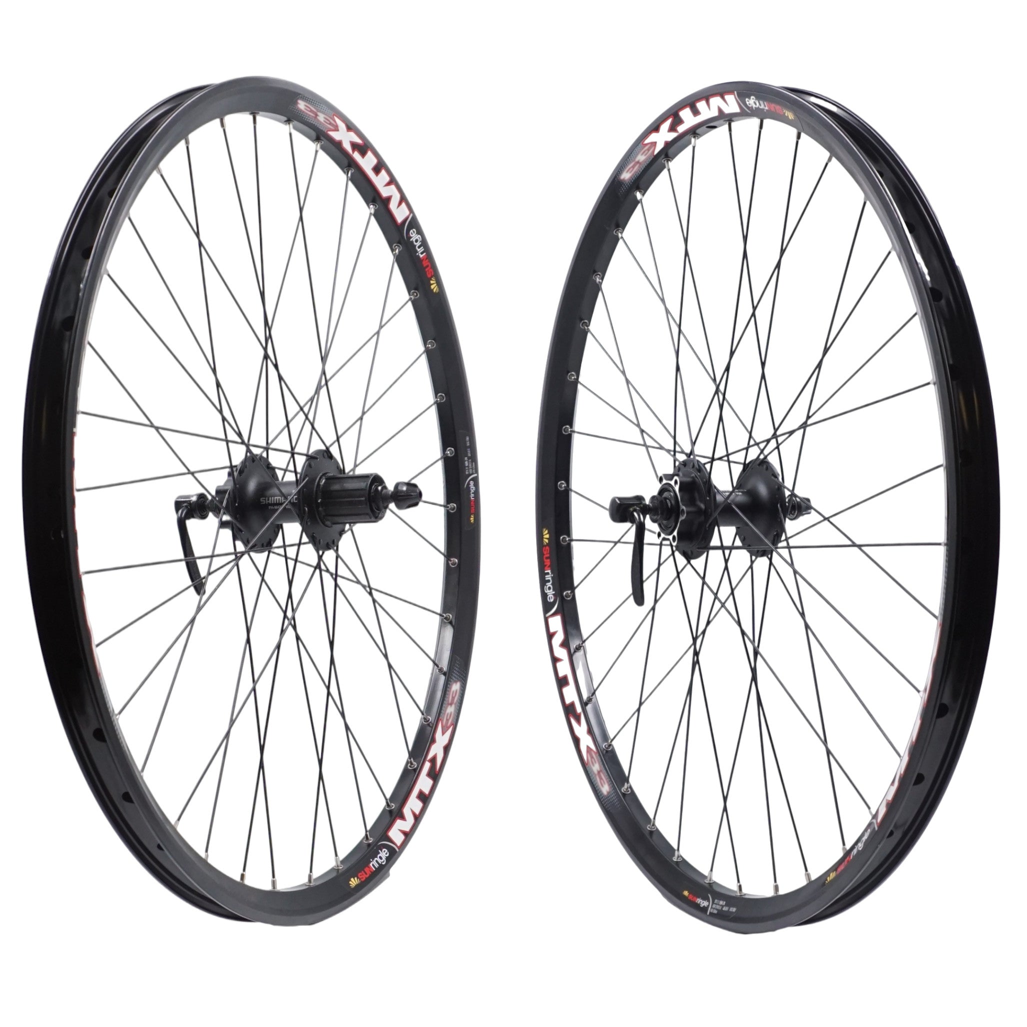 Sun Ringle MTX33 / Shimano 26" Black Alloy Disc Wheelset