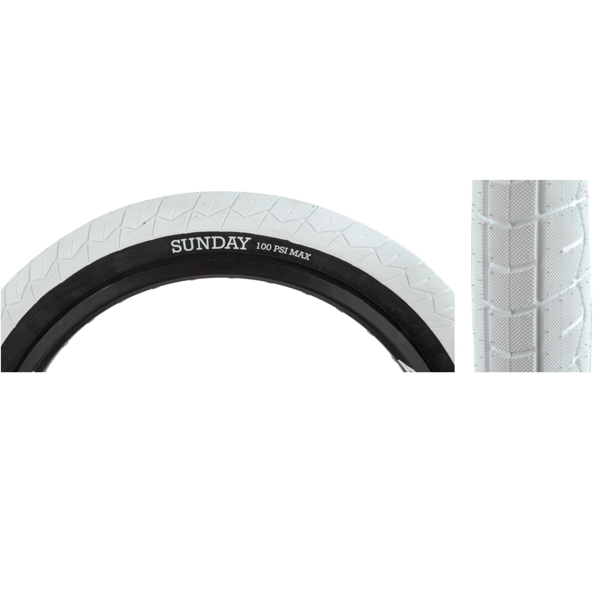 Buy white Sunday Current V2 20x2.4 BMX Street Tire