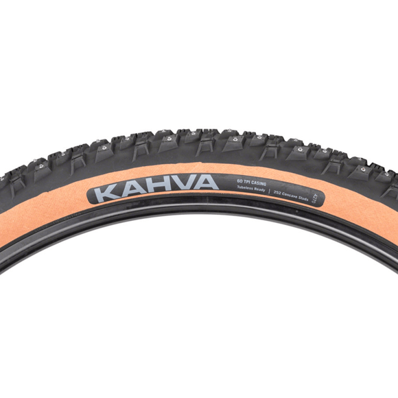 45NRTH Kahva Tire - 27.5x2.1 Tubeless Folding 60 TPI 240 Concave Carbide Studs