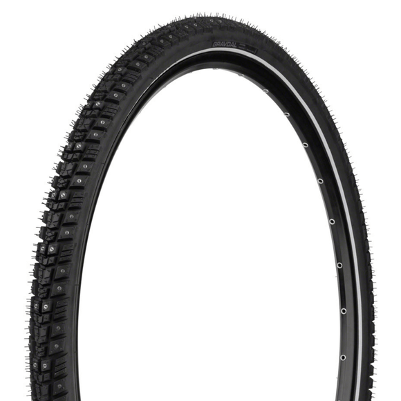 45NRTH Gravdal Tire - 700x45 Tubeless Folding Black 60 TPI 240 Concave Carbide Aluminum Studs