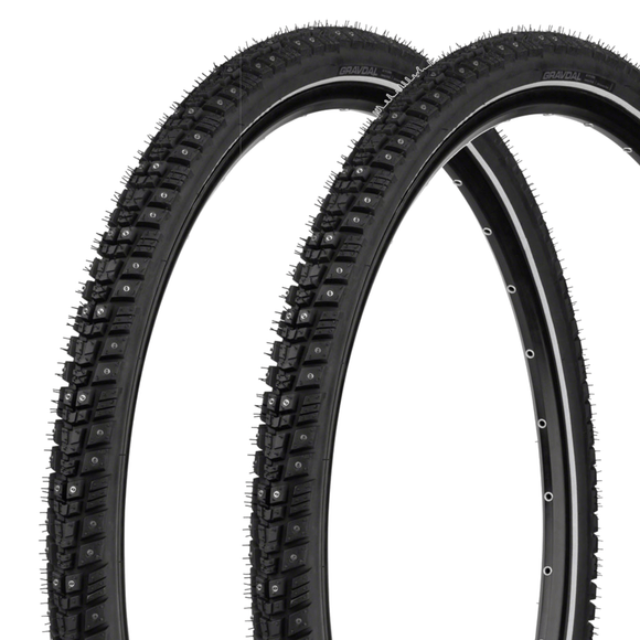 45NRTH Gravdal Tire - 700x45 Tubeless Folding Black 60 TPI 240 Concave Carbide Aluminum Studs