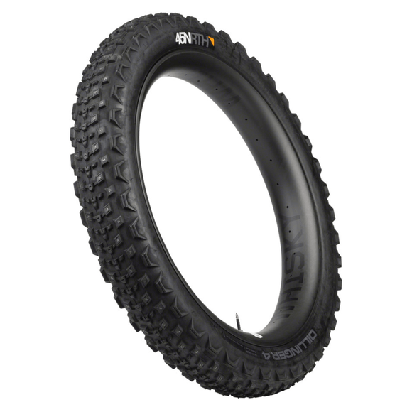 45NRTH Dillinger 4 Tire - 26x4.2 Tubeless Folding 120 TPI 168 Large Concave Carbide Aluminum Studs
