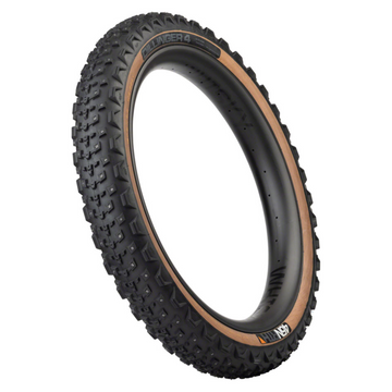 45NRTH Dillinger 4 Tire - 27.5x4.0 Tubeless Folding Tan 60 TPI 168 Large Concave Carbide Aluminum Studs - The Bikesmiths